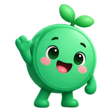 Moni, la mascota de la app, saludando